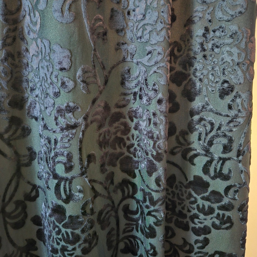 Vtg 90s Velvet Burnout Floral Maxi Dress 4 Whimsigoth Laundry Empire Babydoll - Picture 5 of 14